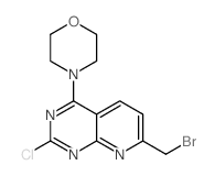 4-(7-(溴甲基)-2-氯吡啶并-[2,3-d]嘧啶-4-基)吗啉结构式
