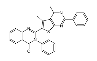 2-(4,5-Dimethyl-2-phenyl-thieno[2,3-d]pyrimidin-6-yl)-3-phenyl-3H-quinazolin-4-one Structure