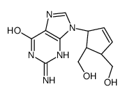 2-amino-9-[(1S,4R,5S)-4,5-bis(hydroxymethyl)cyclopent-2-en-1-yl]-3H-purin-6-one结构式