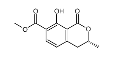 methyl (R)-(-)-8-hydroxy-3-methyl-1-oxo-3,4-dihydro-(1H)-2-benzopyran-7-carboxylate Structure