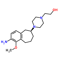 (S)-2-(4-(2-氨基-1-甲氧基-6,7,8,9-四氢-5H-苯并[7]环戊-6-基)哌嗪-1-基)乙-1-醇结构式