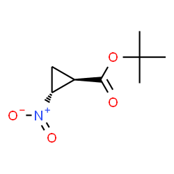 Cyclopropanecarboxylic acid, 2-nitro-, 1,1-dimethylethyl ester, (1R,2R)-rel- Structure