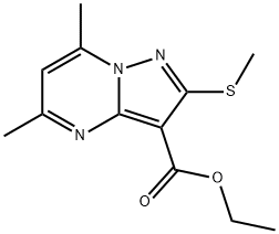 5,7-二甲基-2-(甲硫基)吡唑并[1,5-A]嘧啶-3-羧酸乙酯结构式