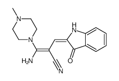 (E)-3-amino-3-(4-methylpiperazin-1-yl)-2-[(Z)-(3-oxo-1H-indol-2-ylidene)methyl]prop-2-enenitrile结构式
