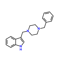 3-[(4-benzylpiperazino)methyl]-1H-indole structure