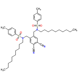 N,N'-[(4,5-Dicyano-1,2-phenylene)bis(methylene)]bis(N-decyl-4-methylbenzenesulfonamide)结构式