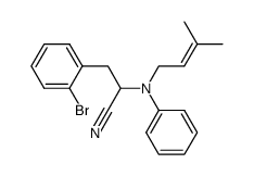 3-(o-bromophenyl)-2-[N-(3-methylbutenyl)anilino]propanenitrile Structure