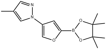 4-(4-Methyl-1H-pyrazol-1-yl)furan-2-boronic acid pinacol ester结构式