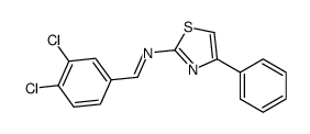 (E)-1-(3,4-dichlorophenyl)-N-(4-phenyl-1,3-thiazol-2-yl)methanimine结构式