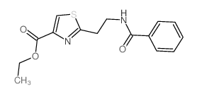 4-Thiazolecarboxylicacid, 2-[2-(benzoylamino)ethyl]-, ethyl ester Structure