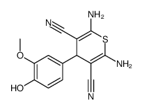 2,6-diamino-4-(4-hydroxy-3-methoxyphenyl)-4H-thiopyran-3,5-dicarbonitrile Structure