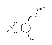 Methyl 5-O-acetyl-2,3-O-isopropylidene-β-D-ribofuranoside结构式