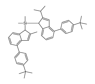 [4-[4-(tert-Butyl)phenyl]-2-isopropyl-1H-inden-1-yl][4-[4-(tert-butyl)phenyl]-2-methyl-1H-inden-1-yl]dimethylsilane结构式