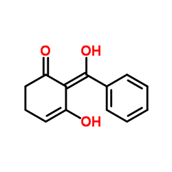 (2Z)-3-Hydroxy-2-[hydroxy(phenyl)methylene]-3-cyclohexen-1-one结构式