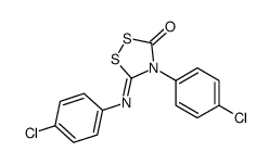 4-(4-chlorophenyl)-5-(4-chlorophenyl)imino-1,2,4-dithiazolidin-3-one结构式