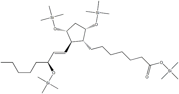 (9α,11α,13E,15S)-9,11,15-Tris[(trimethylsilyl)oxy]prost-13-en-1-oic acid trimethylsilyl ester structure