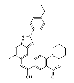 N-[6-methyl-2-(4-propan-2-ylphenyl)benzotriazol-5-yl]-3-nitro-4-piperidin-1-ylbenzamide Structure