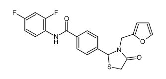 N-(2,4-difluorophenyl)-4-[3-(furan-2-ylmethyl)-4-oxo-1,3-thiazolidin-2-yl]benzamide结构式