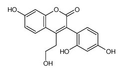 3-(2,4-dihydroxyphenyl)-7-hydroxy-4-(2-hydroxyethyl)chromen-2-one结构式