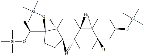 [[(20S)-5α-Pregnane-3α,17,20-triyl]tri(oxy)]tris(trimethylsilane)结构式