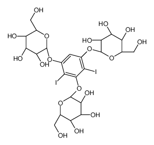 1,3,5-Tris(β-D-glucopyranosyloxy)-2,4-diiodobenzene Structure