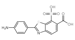 2-(4-aminophenyl)-7-sulfobenzo[d]thiazole-6-carboxylicacid structure