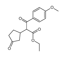 3-(4-Methoxy-phenyl)-3-oxo-2-(3-oxo-cyclopentyl)-propionic acid ethyl ester结构式