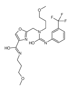 N-(3-methoxypropyl)-2-[[3-methoxypropyl-[[3-(trifluoromethyl)phenyl]carbamoyl]amino]methyl]-1,3-oxazole-4-carboxamide结构式