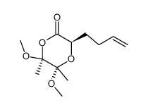 (+)-(3R,5S,6S)-3-(but-3'-enyl)-5,6-dimethoxy-5,6-dimethyl[1,4]dioxan-2-one Structure