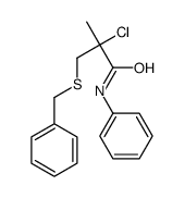 3-benzylsulfanyl-2-chloro-2-methyl-N-phenylpropanamide结构式