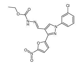 1-(m-chlorophenyl)-3-(5-nitro-2-furyl)pyrazole-4-carboxaldehyde-ethoxylcarbonylhydrazone Structure
