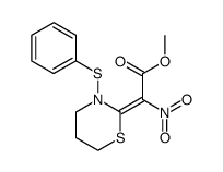 methyl nitro(tetrahydro-3-(phenylthio)-2H-1,3-thiazine-2-ylidene)acetate Structure