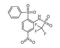 N-[2-(benzenesulfonyl)-5-nitrophenyl]-1,1,1-trifluoromethanesulfonamide结构式