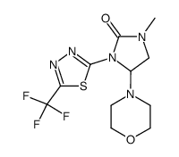 1-Methyl-4-morpholin-4-yl-3-(5-trifluoromethyl-[1,3,4]thiadiazol-2-yl)-imidazolidin-2-one结构式