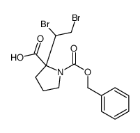 2-(1,2-dibromoethyl)-1-phenylmethoxycarbonylpyrrolidine-2-carboxylic acid结构式