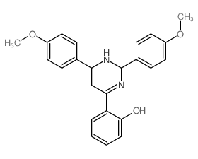 Phenol,2-[1,2,5,6-tetrahydro-2,6-bis(4-methoxyphenyl)-4-pyrimidinyl]- structure