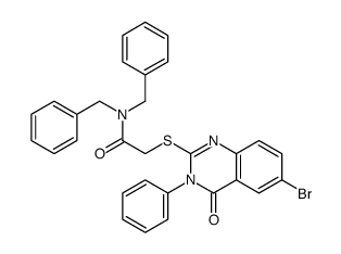 N,N-dibenzyl-2-(6-bromo-4-oxo-3-phenylquinazolin-2-yl)sulfanylacetamide Structure