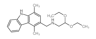 N-[(1,4-dimethyl-9H-carbazol-3-yl)methyl]-2,2-diethoxy-ethanamine结构式