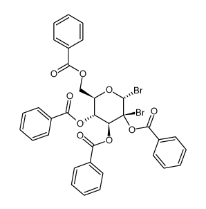 2,3,4,6-tetra-O-benzoyl-2-bromo-α-D-glucopyranosyl bromide结构式