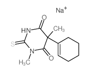 1,5-Dimethyl-5-(1-cyclohexenyl)-2-thiobarbituric acid sodium salt Structure