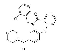 5-[(2-chlorophenyl)methyl]-3-(morpholine-4-carbonyl)benzo[b][1,4]benzothiazepin-6-one结构式