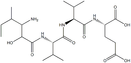 N-(3-Amino-2-hydroxy-4-methylhexanoyl)-L-Val-L-Val-L-Glu-OH结构式