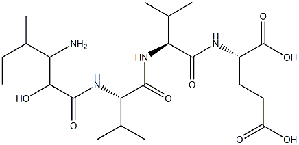 N-(3-Amino-2-hydroxy-4-methylhexanoyl)-L-Val-L-Val-L-Glu-OH structure