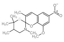 8'-methoxy-3,3',5,6,6-pentamethyl-6'-nitrospiro[1,3-thiazinane-2,2'-chromene]结构式