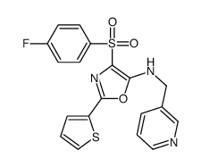 4-(4-fluorophenyl)sulfonyl-N-(pyridin-3-ylmethyl)-2-thiophen-2-yl-1,3-oxazol-5-amine结构式