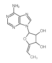 2-(6-aminopurin-9-yl)-5-ethylidene-oxolane-3,4-diol Structure