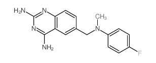 6-[[(4-fluorophenyl)-methyl-amino]methyl]quinazoline-2,4-diamine Structure