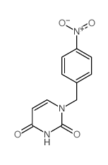 2,4(1H,3H)-Pyrimidinedione, 1-[(4-nitrophenyl)methyl]- Structure