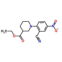 Ethyl 1-(2-cyano-4-nitrophenyl)-3-piperidinecarboxylate Structure