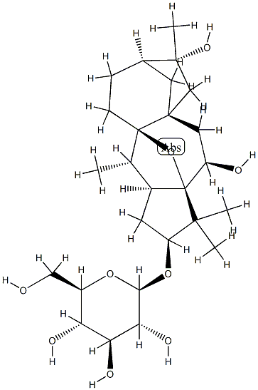 [(10S)-5,9-Epoxy-6β,16-dihydroxygrayanotoxan-3β-yl]β-D-glucopyranoside structure